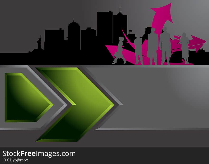 Abstract background with arrow and business people. Abstract background with arrow and business people