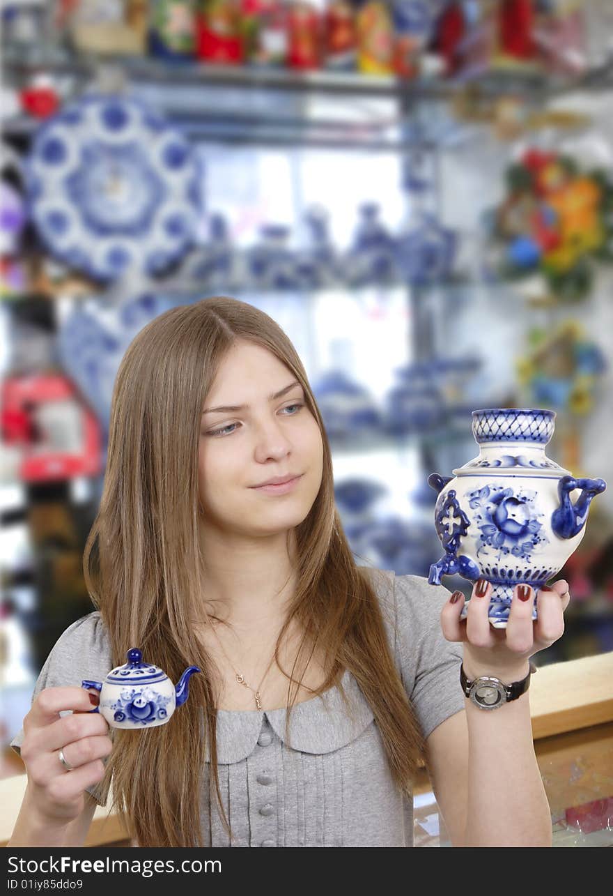 Young woman in shop