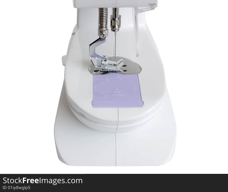 Sewing machine . Isolate over white. Sewing machine . Isolate over white