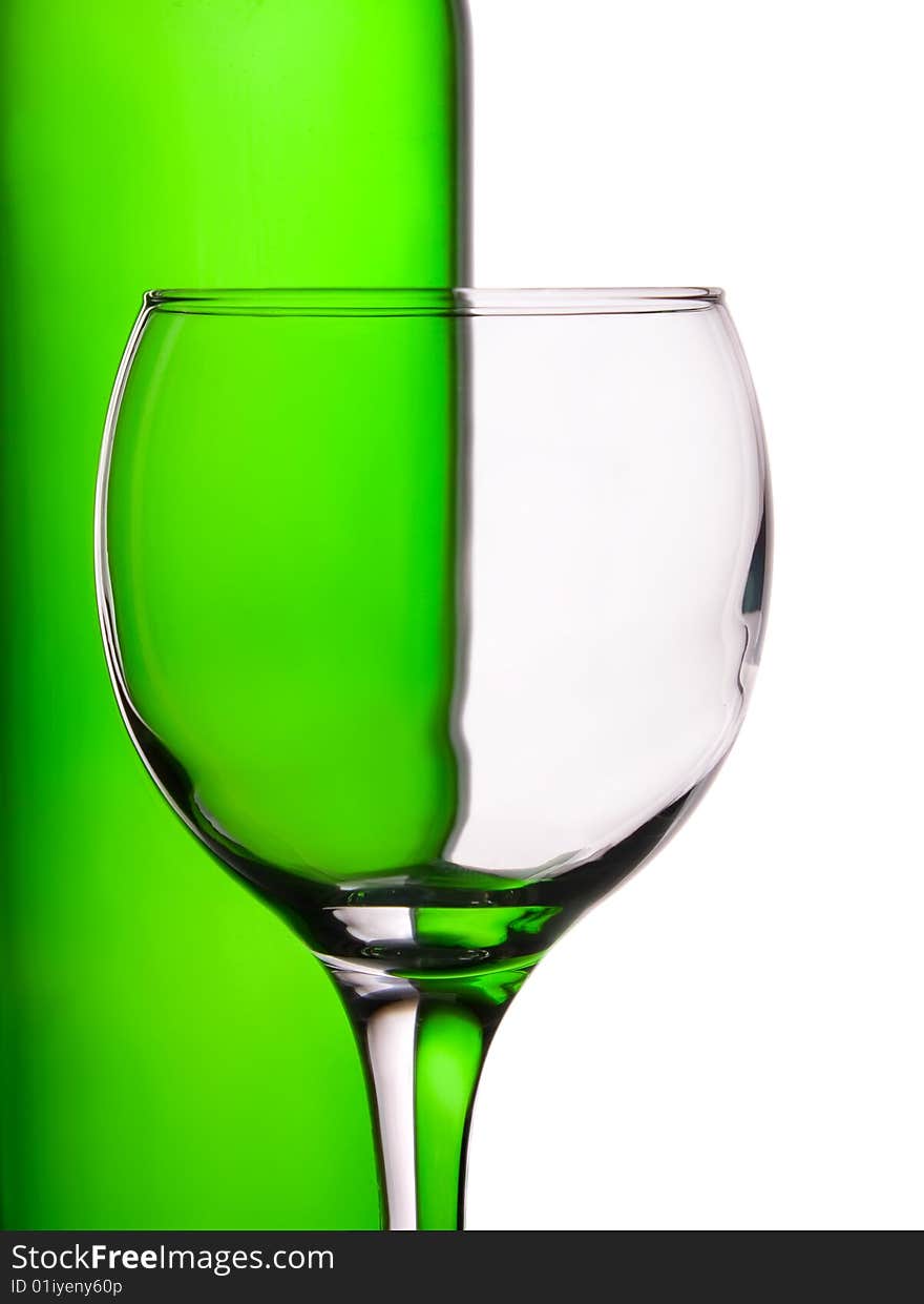 The glass and double background. The glass and double background.