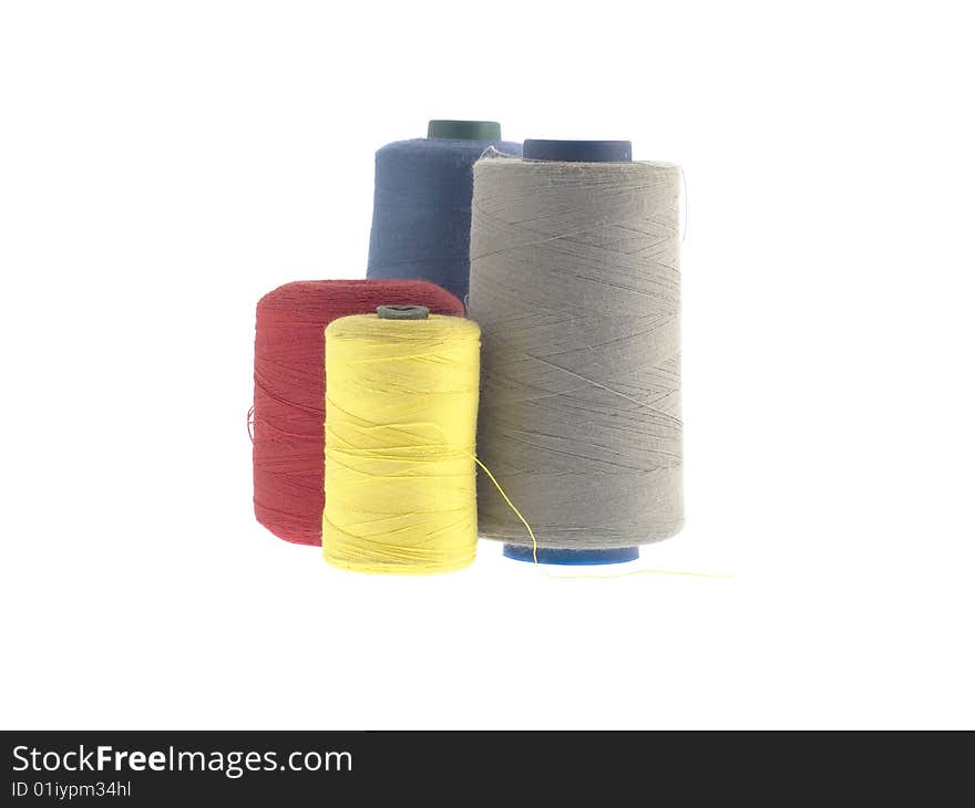 Colorful threads isolated on white