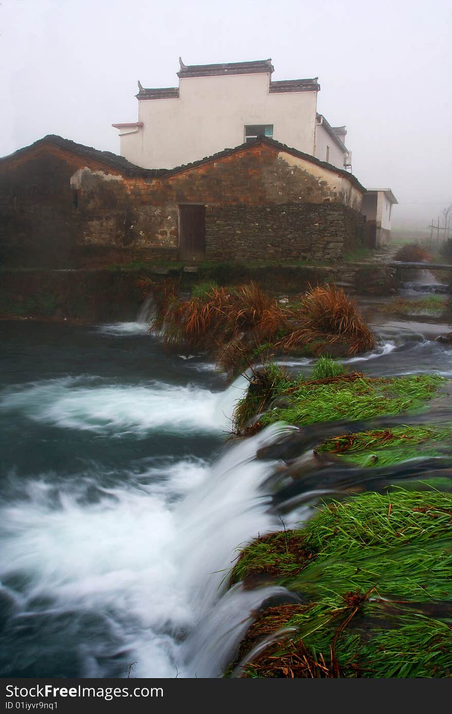 It is a chinese village in morning