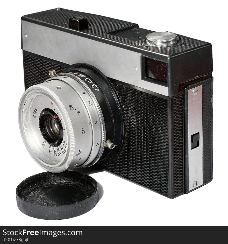 Old camera  Zenith  on a white background. Old camera  Zenith  on a white background