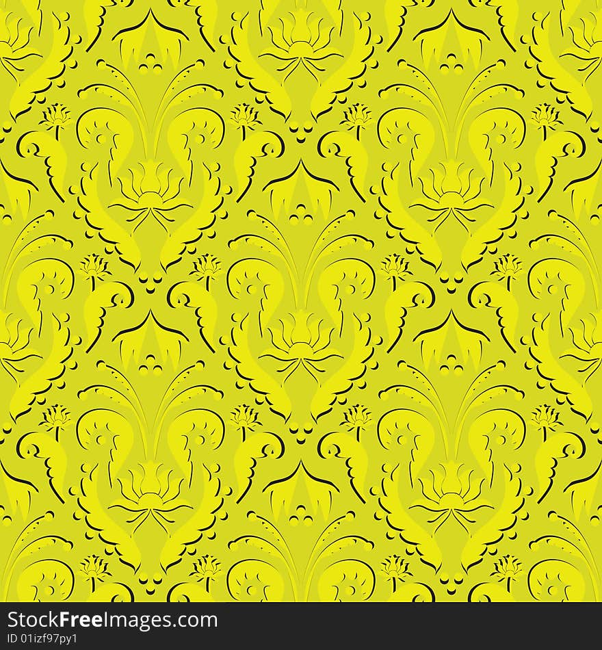 Seamless background with a gold ornament