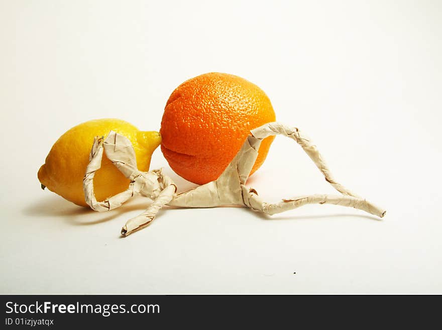 Paper man with fruit