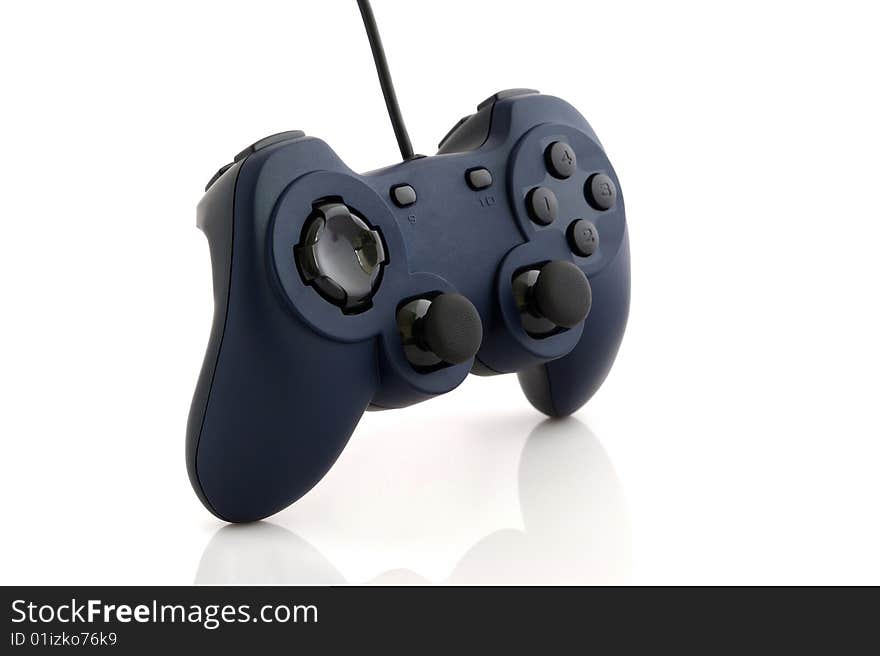 A blue gamepad with white background