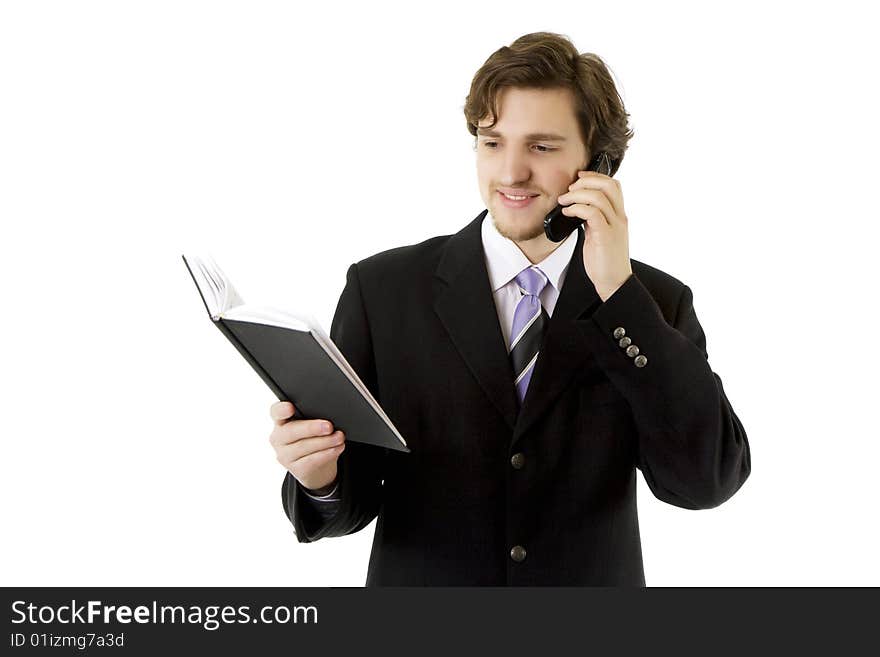 Businessman With Phone And Daily