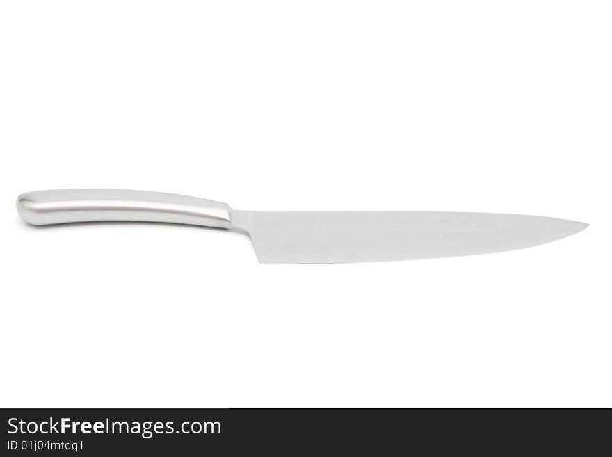 New kitchen knife on a white background