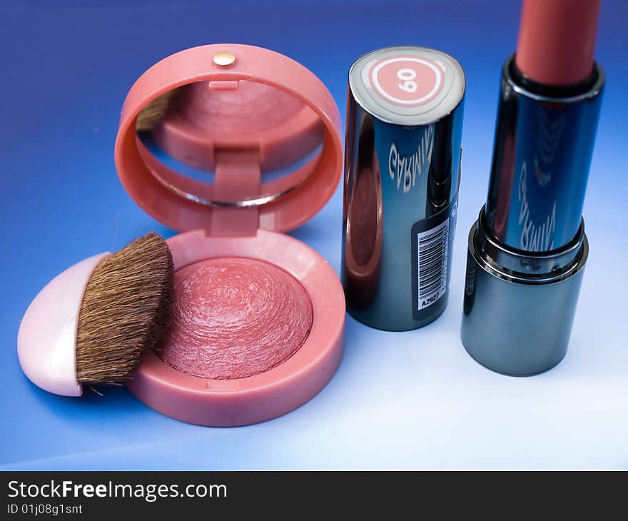 Set for beautification of women in pink color. Set for beautification of women in pink color