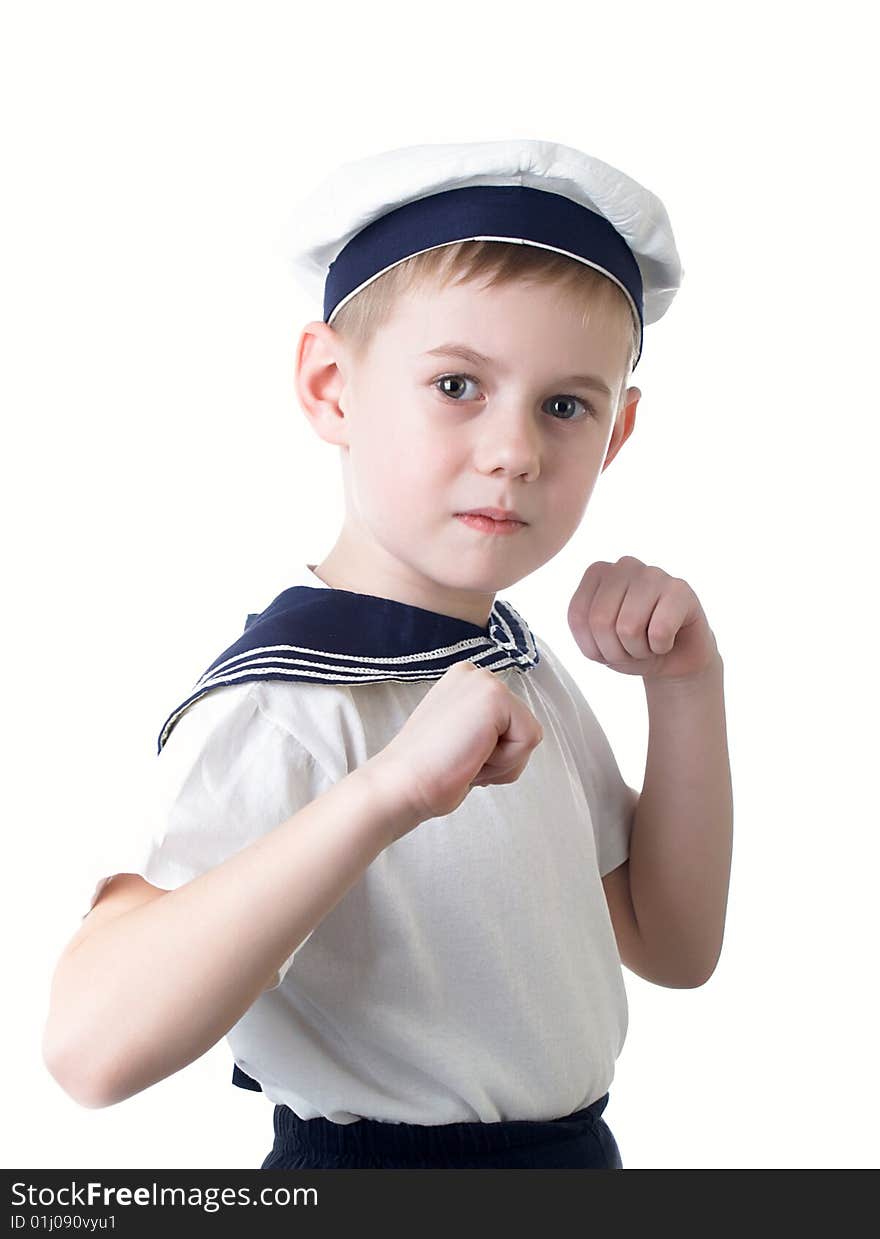 Portrait of the boy in the form of the sailor