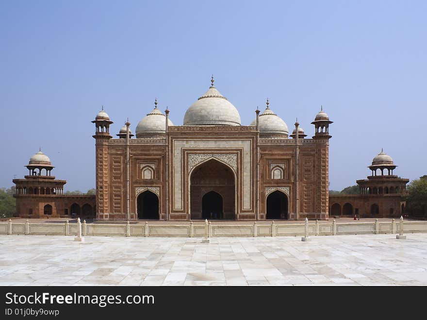 Mosque or masjid inside the Taj Mahal at Agra, India. Mosque or masjid inside the Taj Mahal at Agra, India