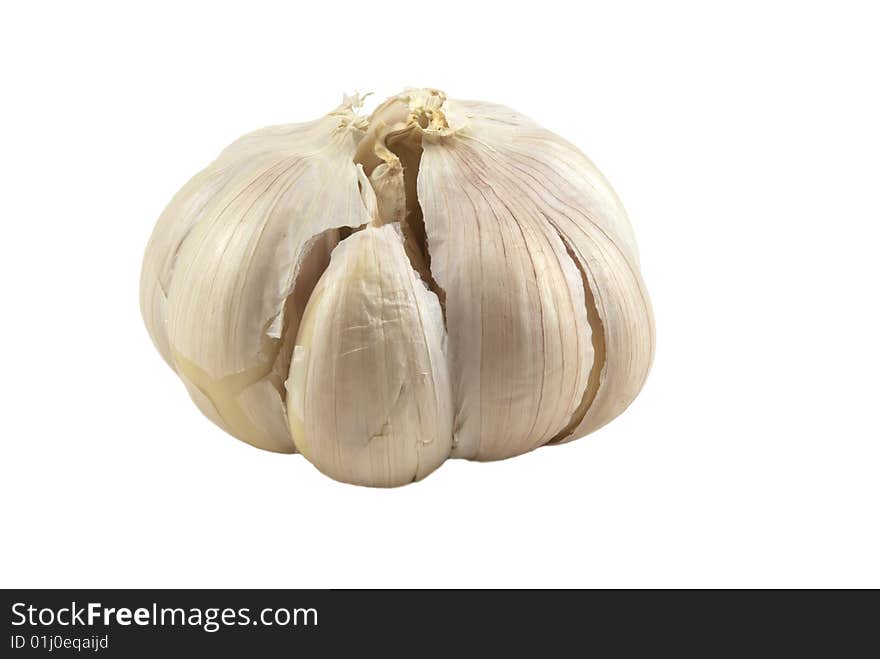 Garlic isolated on a white background/ Close up