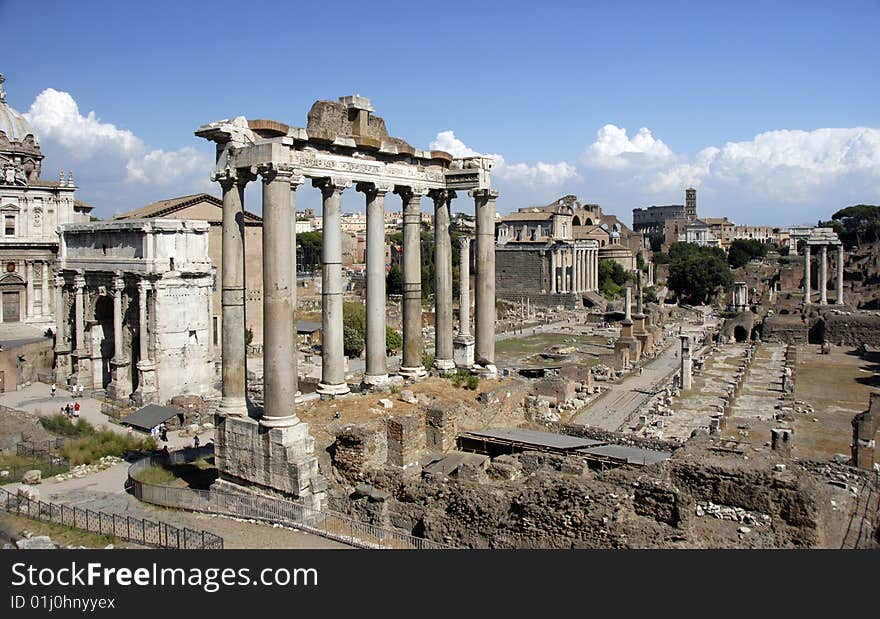 View of ruins in Rome Italy. View of ruins in Rome Italy