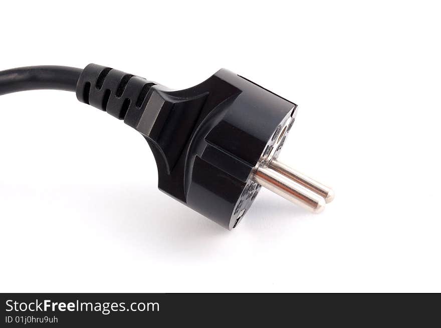 The black power plug on a white background