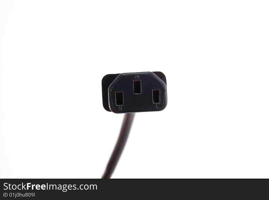 The black power plug on a white background