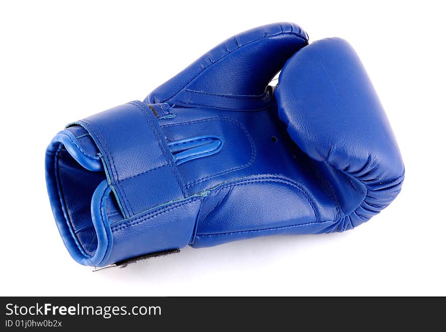 Dark blue boxer glove on a white background