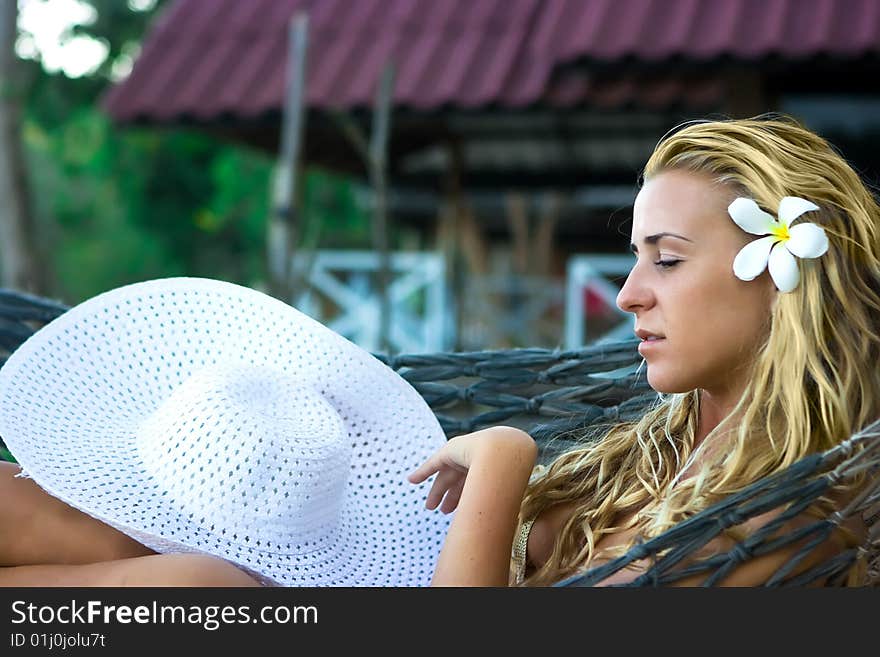 Hammock and lady