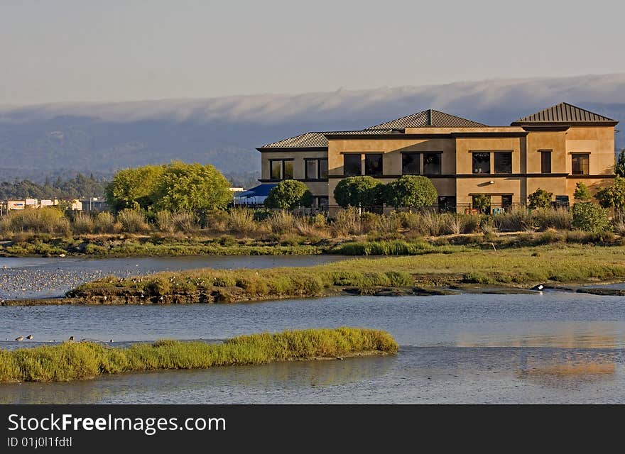 Building near a lake  in RWC USA