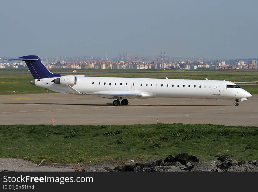 Taxiing to the gate after landing. Taxiing to the gate after landing