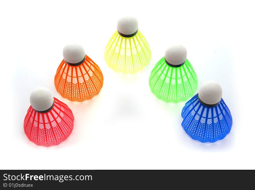 Colorful shuttlecocks for badminton