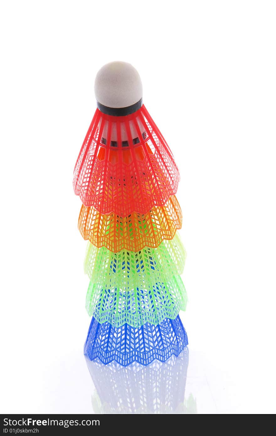 Image of the colorful shuttlecocks for badminton