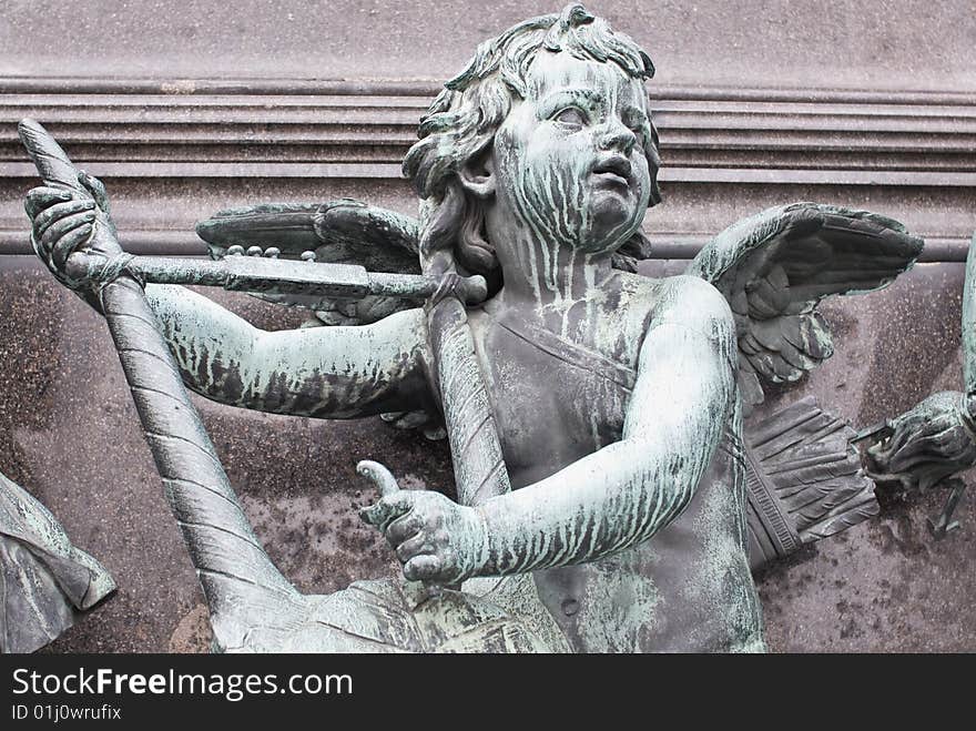 Sculptures of musicians around the famous beethoven monument which is located in the first district of vienna, the capital of austria