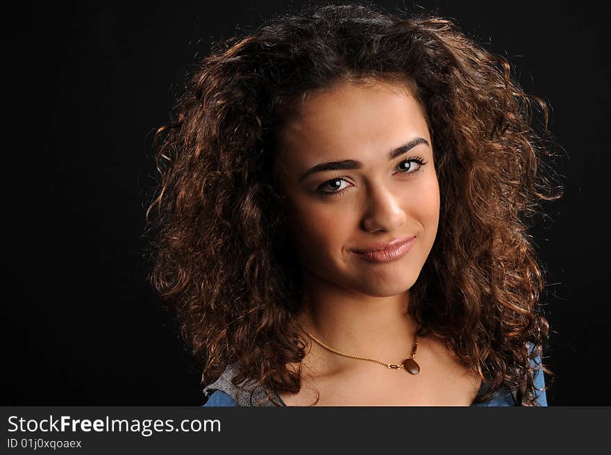 Beautiful model with curly hair