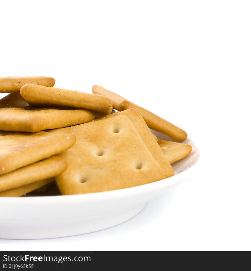 Cookies on plate isolated on white backgrounds