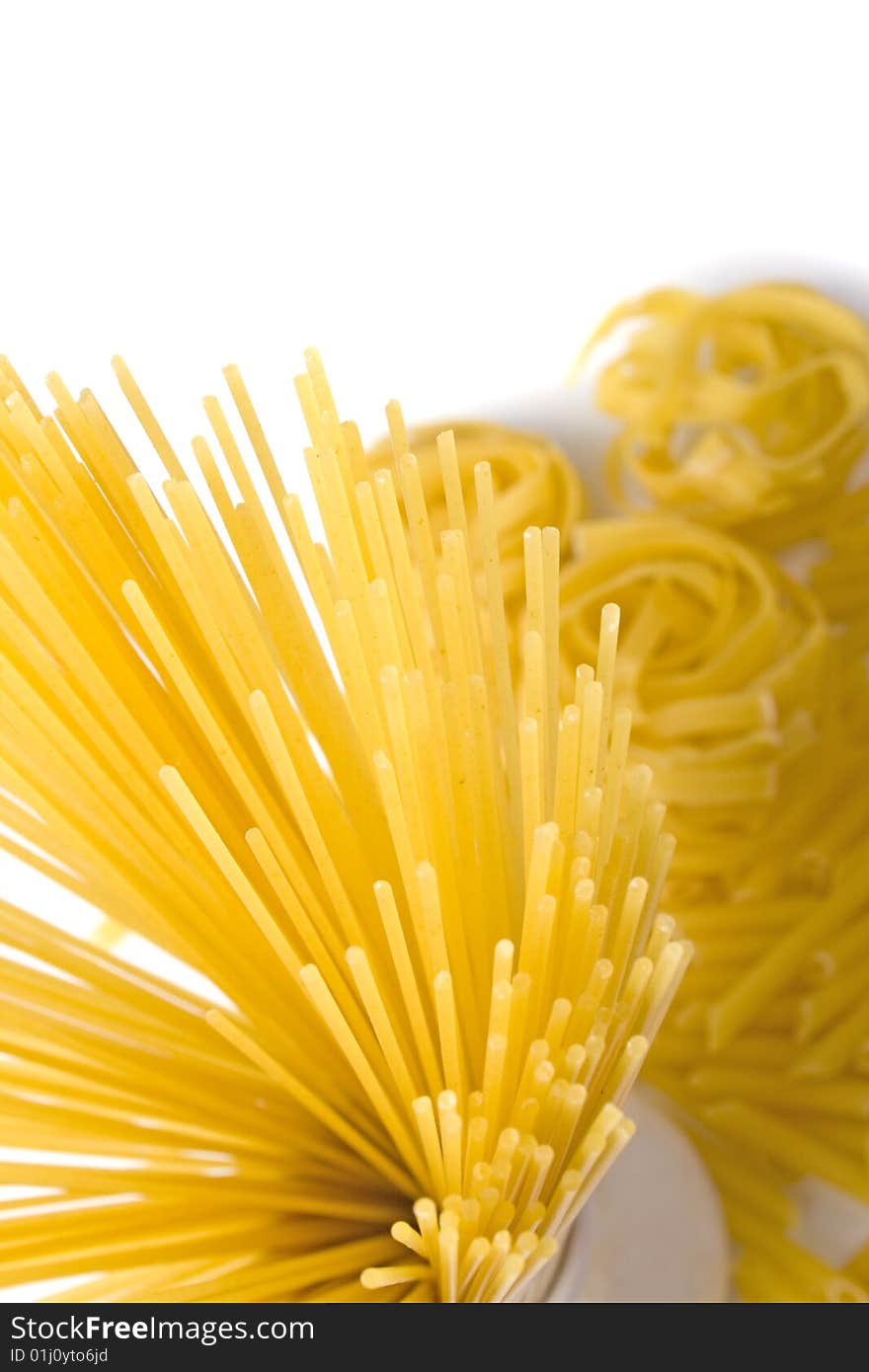 Various shapes of pasta background