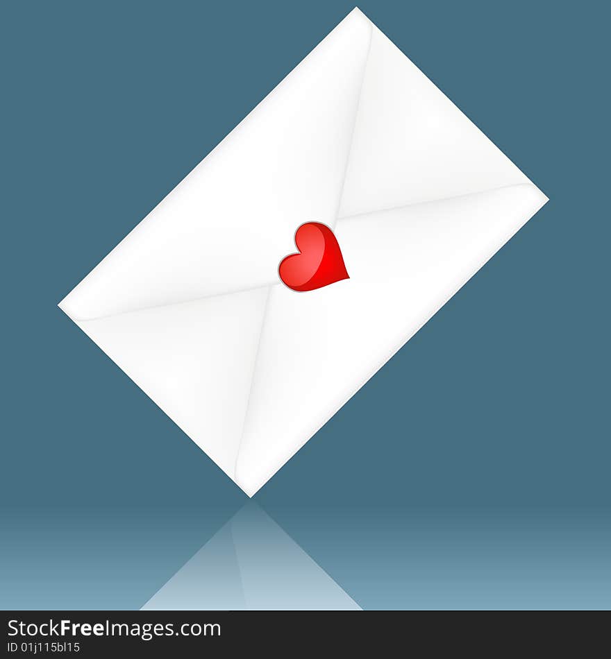 Love Letter - colored illustration as vector