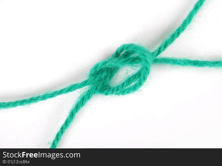 Green threads isolated on a white background