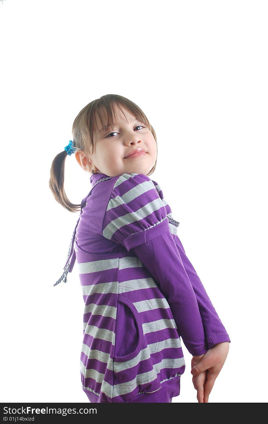 Cute little girl isolated on the white background. Cute little girl isolated on the white background