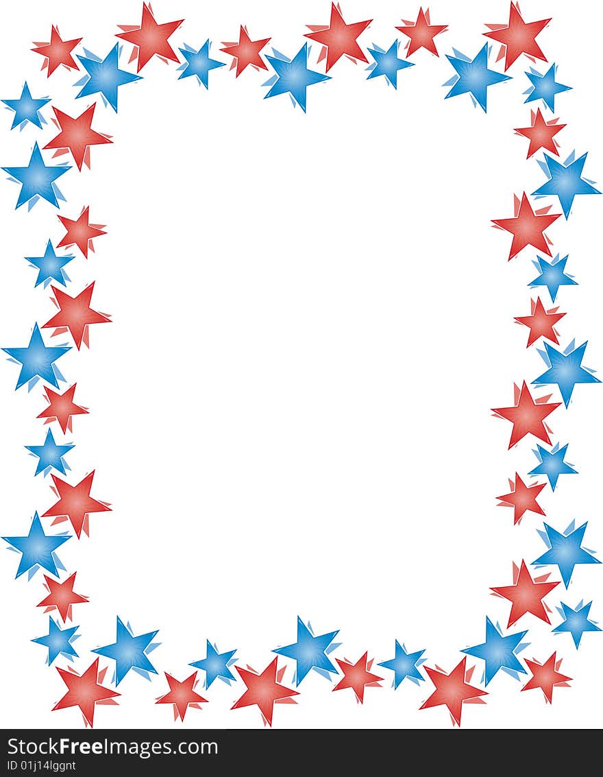 Stars on white background border / frame. Stars on white background border / frame