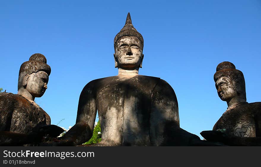 Big Stone sculpture of Buddha  in Laos. Big Stone sculpture of Buddha  in Laos