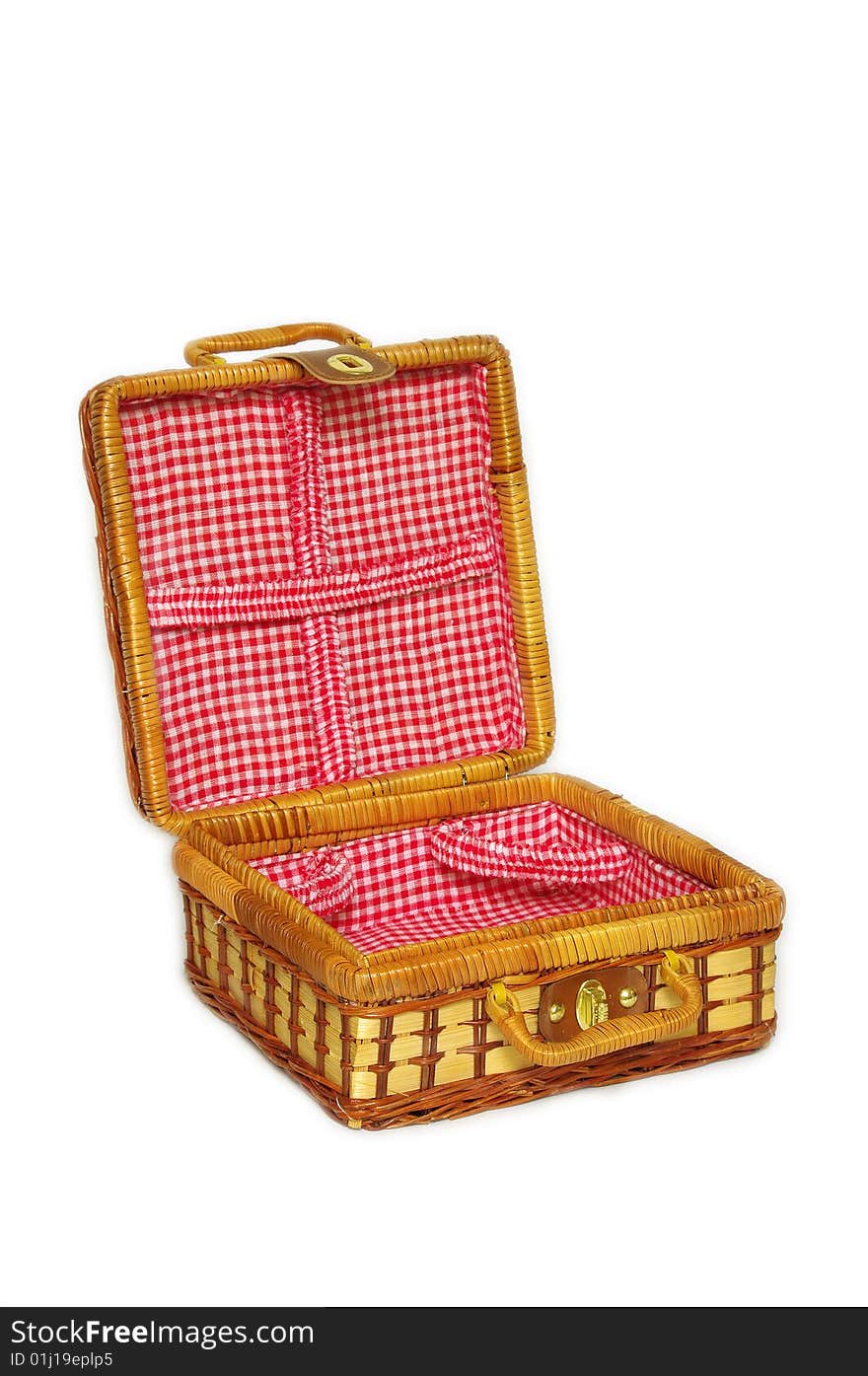 A wicker picnic handbasket for picnic needs