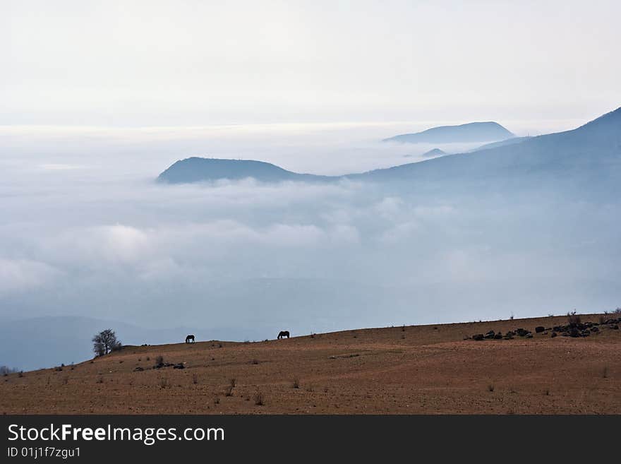 At the back of beyond, plateau in mountains