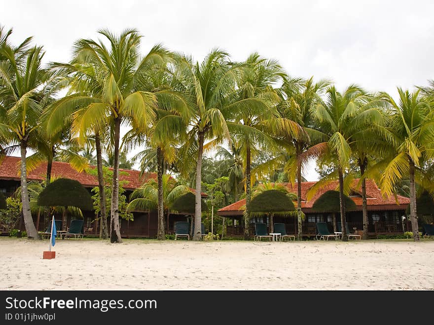 Beach bungalows on Langkawi island