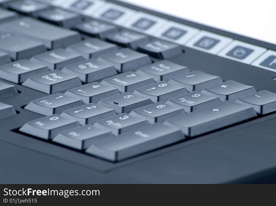 Black keyboard isolated on white