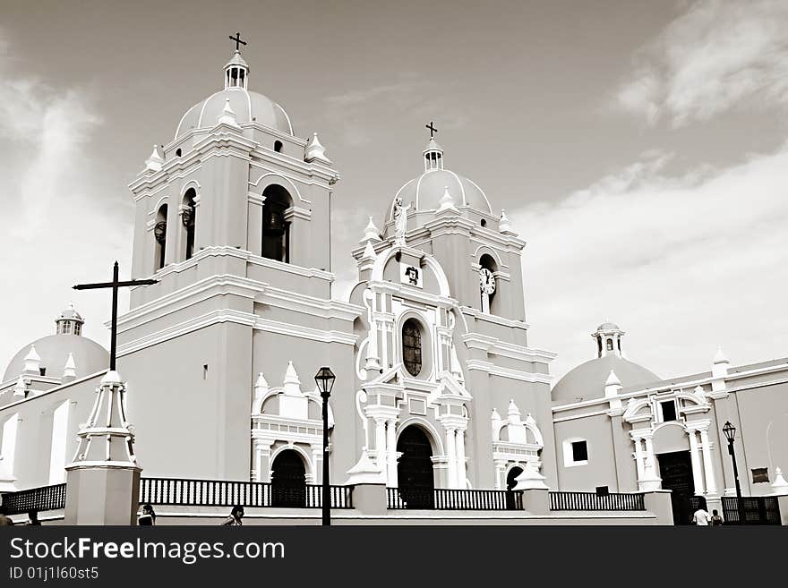 A beautiful spanish colonial church in Trujillo, Peru