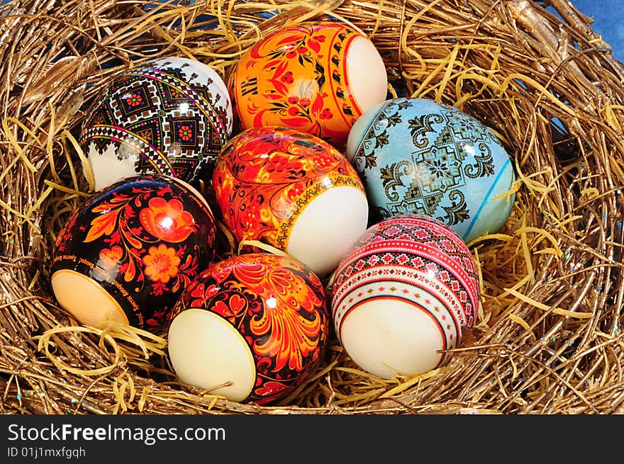 Brush painting eggs