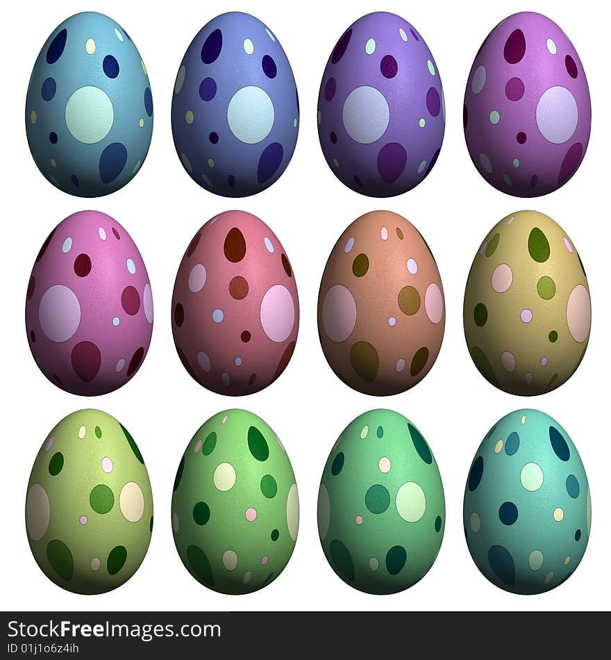 Collection of Easter Eggs in all the colours of the rainbow. See more variations in my Gallery. Collection of Easter Eggs in all the colours of the rainbow. See more variations in my Gallery