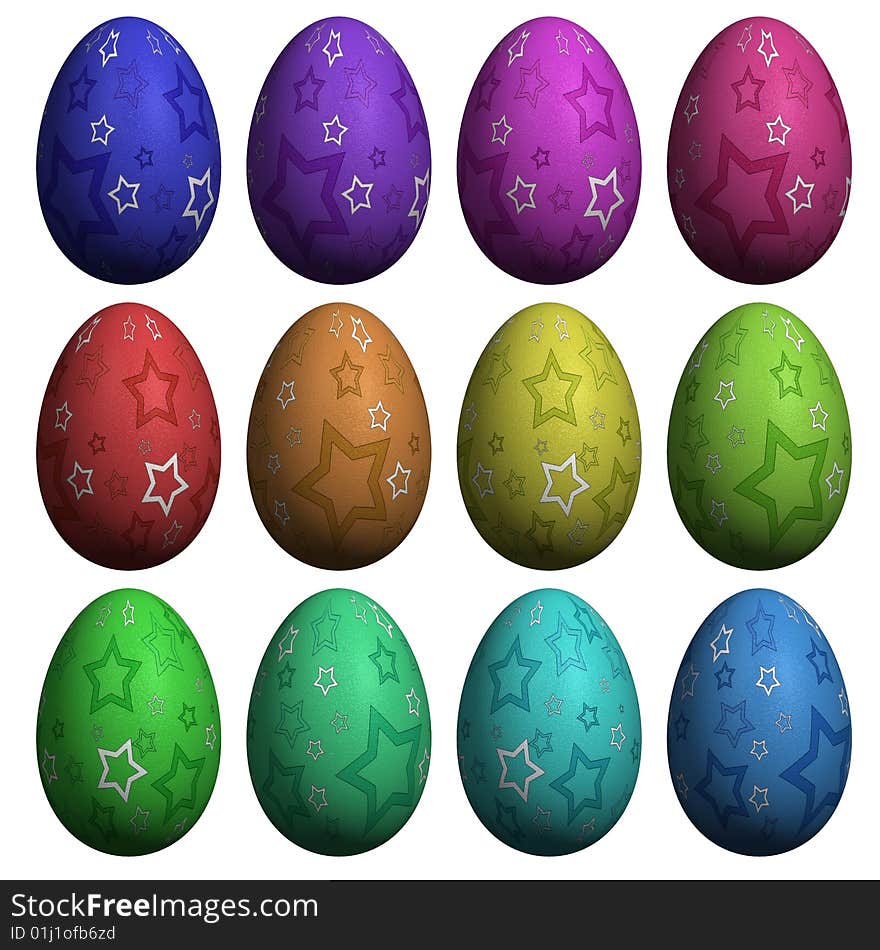 Collection of Easter Eggs in all the colours of the rainbow. See more variations in my Gallery. Collection of Easter Eggs in all the colours of the rainbow. See more variations in my Gallery