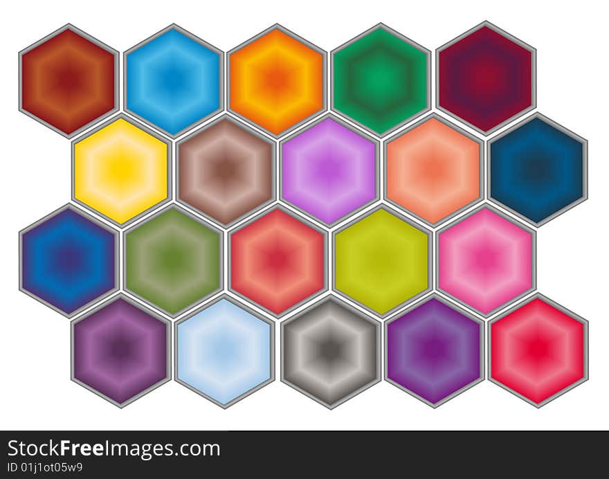 A set of colorful web buttons. Vector.