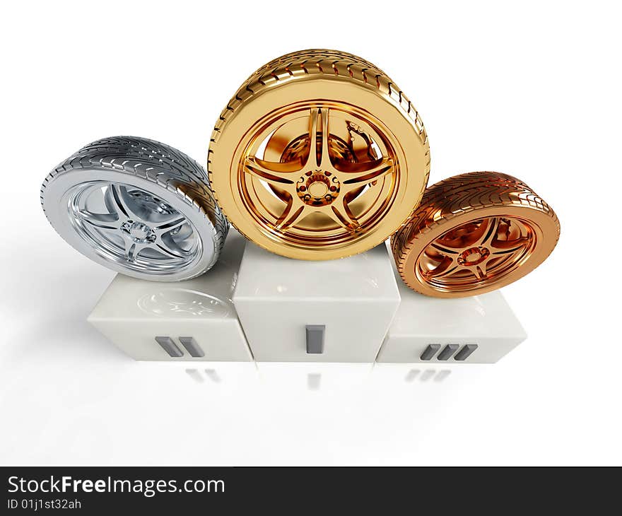 Gold, silver and bronze wheel awards