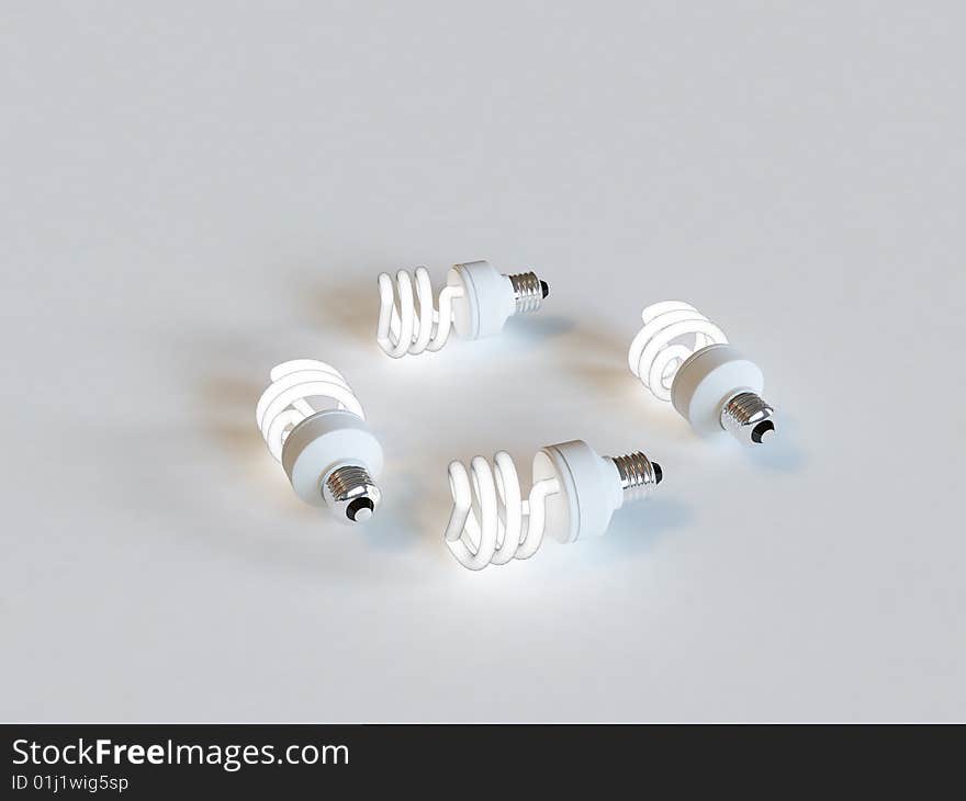 Energy saving light. isolated white.