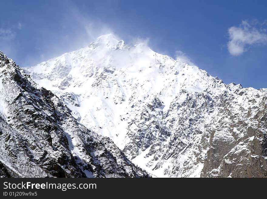 High Mountains. Caucasus mountains. Tsey.