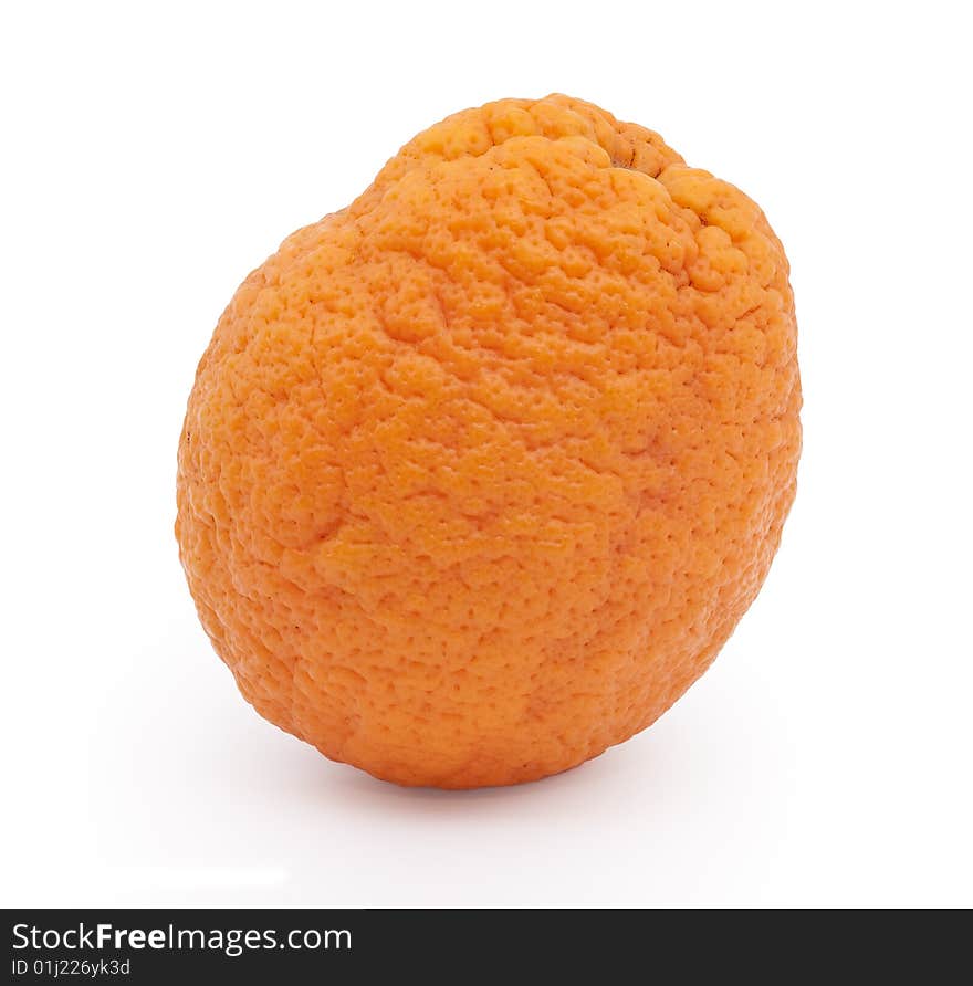 Fresh orange on white background. Close-up