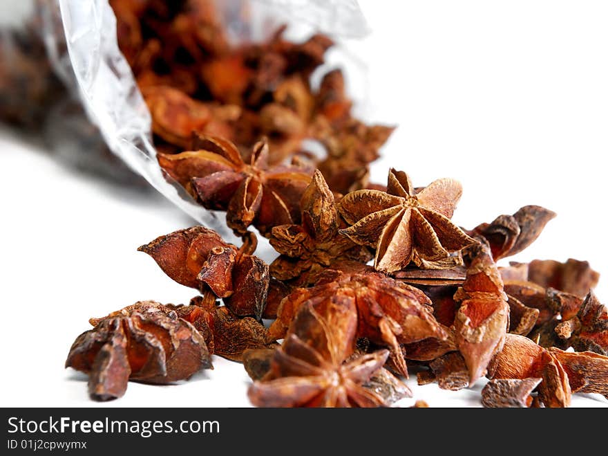 Close up anise star food ingredient. Close up anise star food ingredient