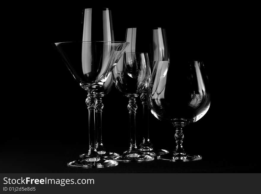 Glasses for wine, martini, vodka etc