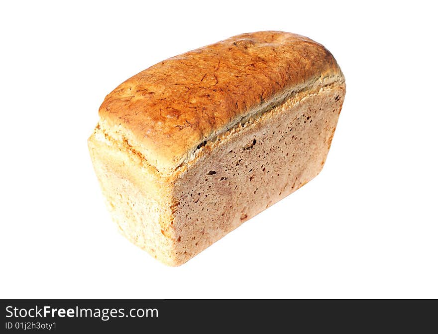 Loaf of fresh bread. A white background. The isolated subject. Canon5D